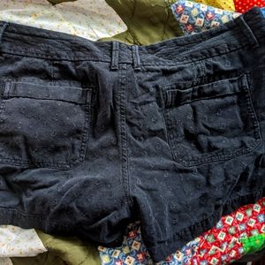 Old Navy black embroidered cotton shorts